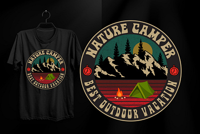 Camper t shirt Design branding design dranding graphic design illustration logo motion graphics online tshirt design retro retro design style t shirt t shirt design tshirt design template typography typography t shirt ui vintage