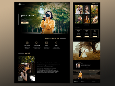 Landing page photographer branding design typography ui ux we
