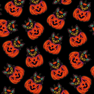 Boop Spookster art cat cute design drawing halloween illustration pumpkin spooky spoopy