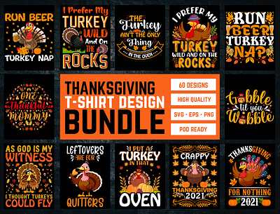 Thanksgiving T-Shirt Design Bundle thanksgiving t shirt