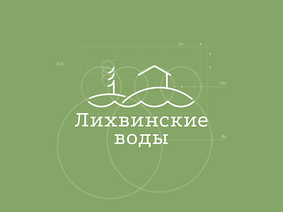 Logo for the hotel "Likhvinsky waters" brand branding design figma hotel illustration loan logo meadow nature river russia tree
