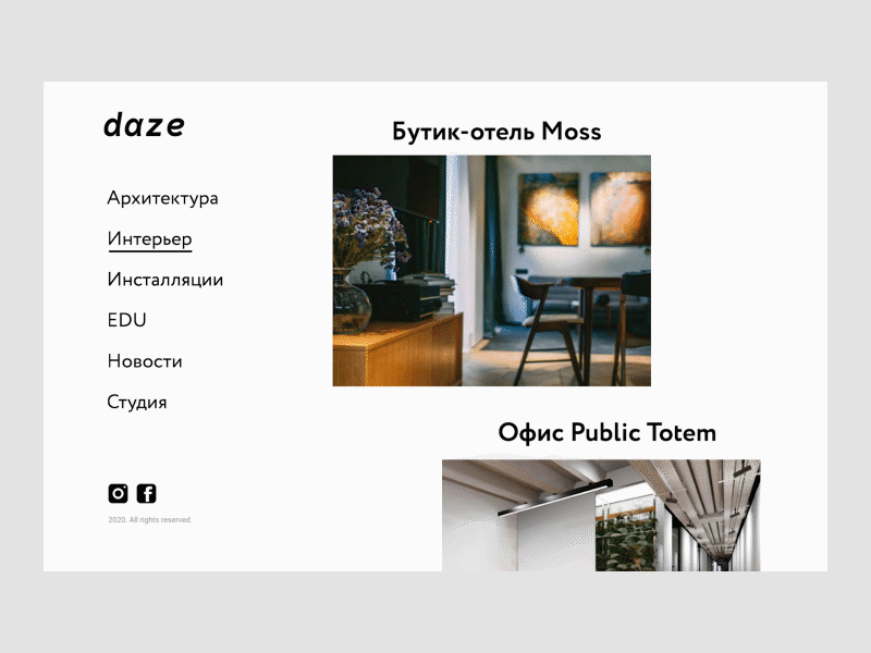 Daze — architectural company website design animation concept ui ui animation ui designer ux ux designer uxui web web design web designer website website design