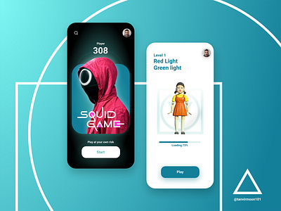 Squid Games App app app design creative design game game app gaming app landing page mobile app modern design netflix squid squid game costume squid game doll squidgames uiuiux user interface ux ux design