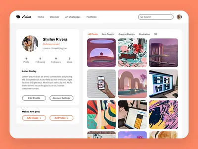 User Profile Design app design app profile art concept design interface design profile ui ui design ui mockup uiux user user experience user interface user profile ux web web design web interface web ui