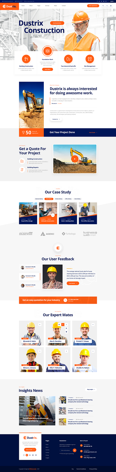 Dustrix - Construction & Industry HTML Template adobe building construction design envato industrial themeforest ui web