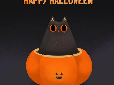 Happy Halloween cartoon character cute graphic design halloween illustration procreate app
