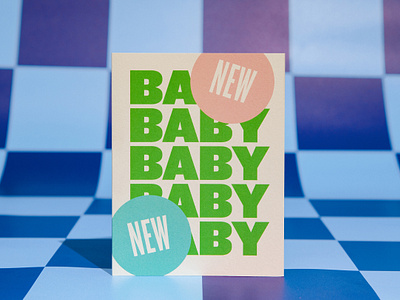 New Baby Greeting Card baby shower checker greeting card new baby new born new mom pattern stationery
