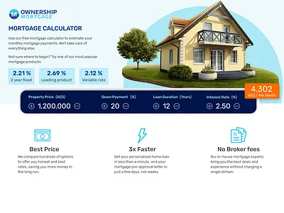 Mortgage Calculator blue calculator dailyui ui web design