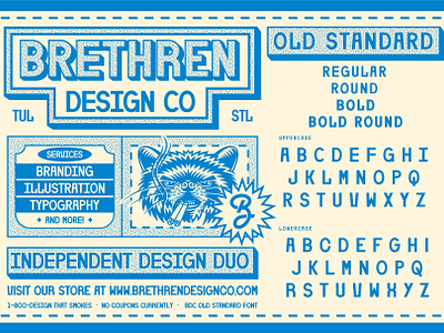 Old Standard Font Family badge branding font identity illustration otf typography vector