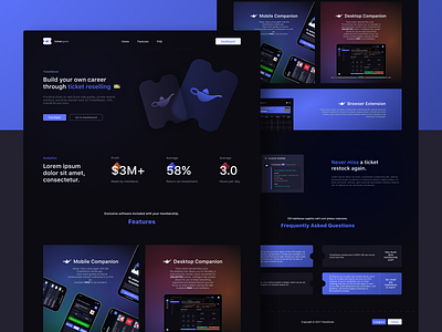 Website landing page for ticket reselling service -TicketGenie design genie graphic design ticket ui web design website design