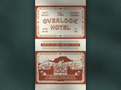 The Overlook Hotel Matchbox gritty horror hotel letterpress matchbook matchbox overlook vintage