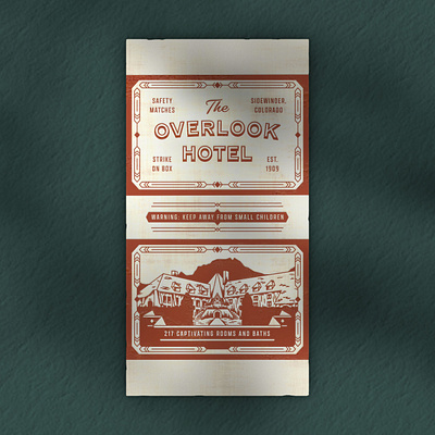 The Overlook Hotel Matchbox gritty horror hotel letterpress matchbook matchbox overlook vintage