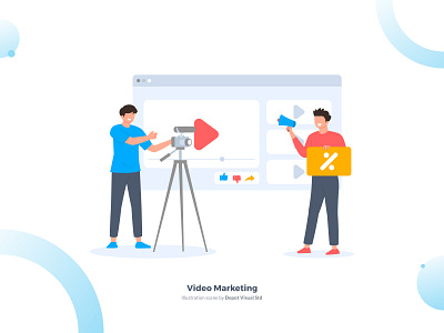 Video Marketing Illustration Scene business digital flat illustration internet marketing people startup video