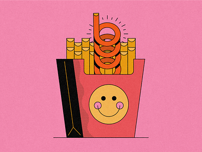 Vectober 25: Unexpected curly fry fast food food french fry illustration snacks