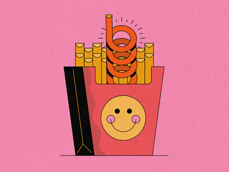 Vectober 25: Unexpected curly fry fast food food french fry illustration snacks