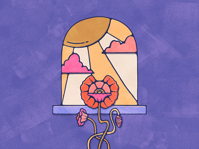 New Beginnings 70s colorful design flat illustration illustration johnalcorn newbeginning poppy procreate retro retrovibe vintage illustration vintagepop