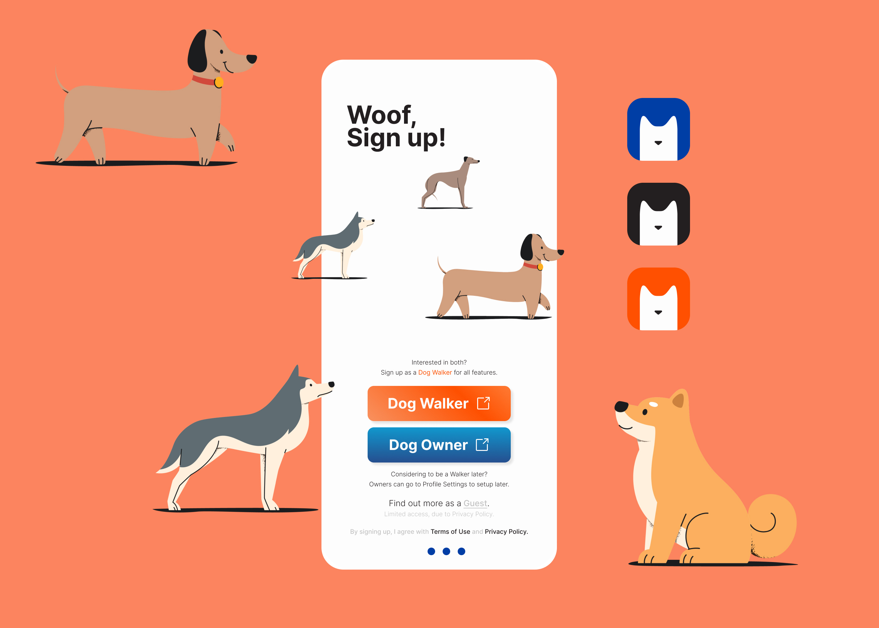 Setting up as store a dog walker