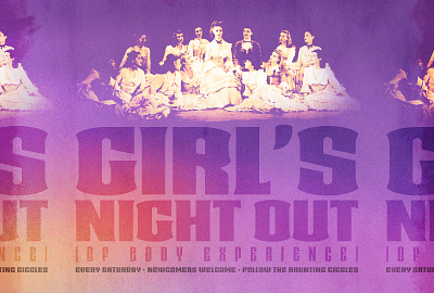 Girl's Night Out (Of Body Experience) branding design gradient graphic design halloween typography