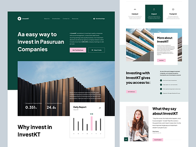 InvestKT - Investment Company Landing Page business company homepage invest investment landing page web web design website