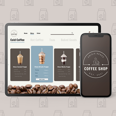 Anisia Renee Coffee Shop | Web Design design ui ux web design wireframe