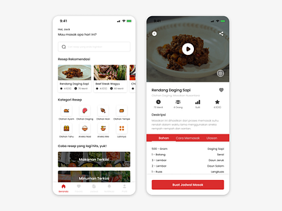 Foo Receipe App mobile app mobile ui ui uiux uiuxdesign ux