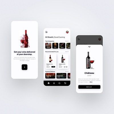 Wine at Doorstep adobe app branding design figma minimal ui ux web