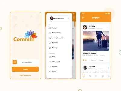 Commin Mobile App clean design creative mobile app mobile application ui ux design