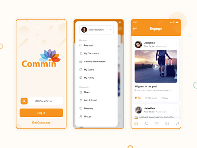 Commin Mobile App clean design creative mobile app mobile application ui ux design