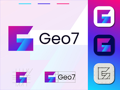 Modern G 7 Geometric Logo app branding creative g 7 logo g letter g letter logo g logo g mark g7 summit geometric logo geometry gradient logo group of seven icon identity illustration logo design modern logo seven vector