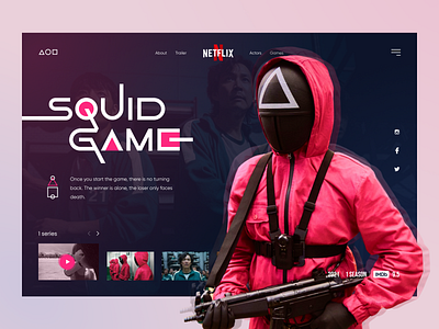 Squid Game series black cinema concept film hbo homepage imdb landingpage movie netflix popular presentation squidgame trailer trend tv tv series ui ux webdesign