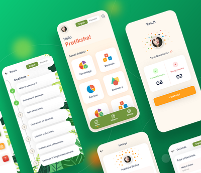 Learning App for Kids - UI/UX Design kids learn learning learning app mobile app mobile app design quiz ui ui design ux design