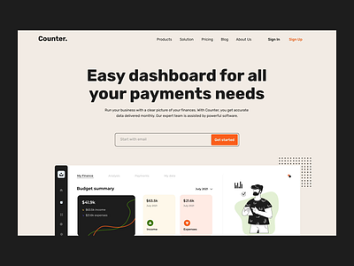 The counter dashboard dashboard interaction dashboard ui dashboard ux design landing landing page design landing page interaction landing page ui product page product page interaction product page ux ui user experience user interface ux web web design