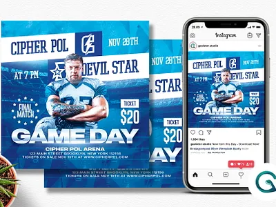 American Football Flyer Template american football flyer football match nfl poster promotion psd rugby sport flyer sports superbowl template