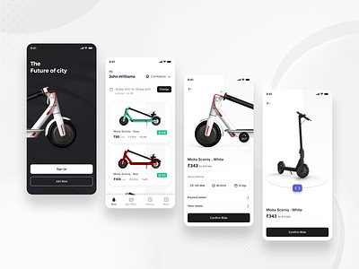 E-Cycle Rental App animation app branding design e scooter galaxyweblinks icon illustration logo rental uber ui ux vector