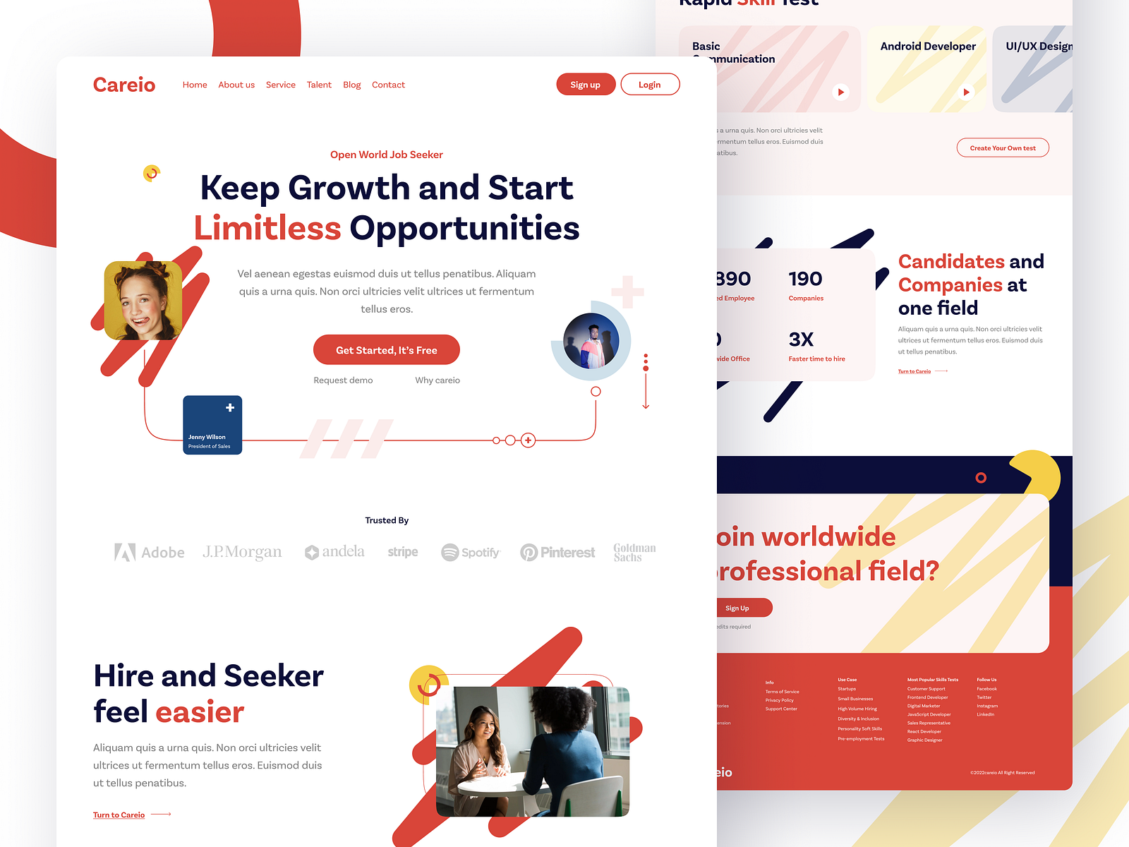 Job Seeker Landing page exploration Careio by Hadianto Nugraha on Dribbble
