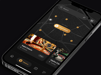 MyCasinoHub - Feed & Map animation app app design interface mobile app motion graphics ui uidesign userinterface