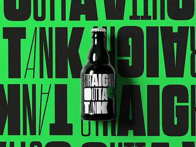 Straight Outta Tank beer branding design illustration label logo packaging