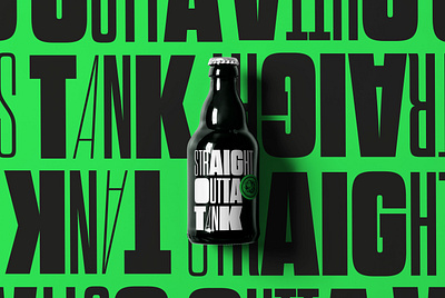 Straight Outta Tank beer branding design illustration label logo packaging