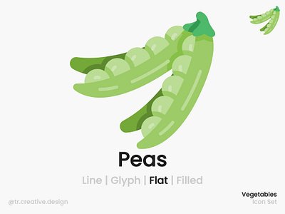 Peas Icon Flat Style icon illustration kitchen