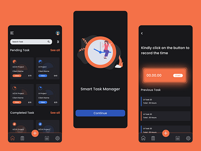 Smart Task Management dar design figma graphic design icons ui