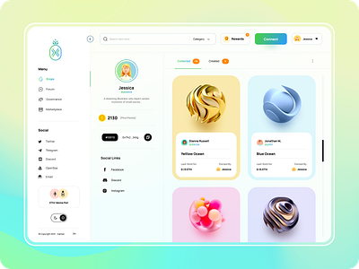 NFT Marketplace Web App. 3d app bitcoin crypto cryptoart cryptocurrency dashboard design illustration marketplace minimal nft nftart nfts token ui ux we web