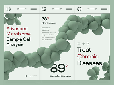 Polibio.me — Microbiome Web Design | Mobile UI/UX Interaction 3 3d animation biology biotech cancer cell cure discovery disease dna drug gene green health medicine microbe microbiome science ui ux