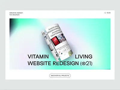 Interactions — Agency Concept after effects animation button clock cta cylinder exploration figma gradient green hero icon interaction landing motion portfolio surt ui vindar web design