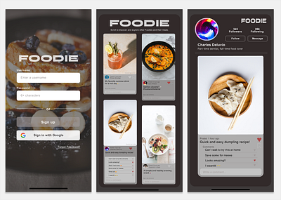 Foodie app branding design dessert ecommerce food foodie foodservice graphic design photogrid pinterest restaurant service share ui uxui