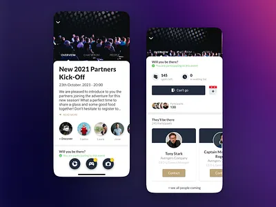 Business Club App Concept app blue business design event pink rsvp sport ui ux