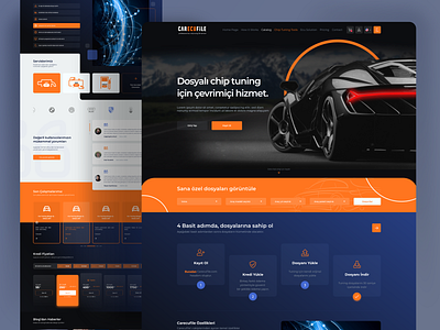 Carecufile Online Chip Tuning Landing Page UI/UX Design bmw car car ecu car modify car parts carecufile case study chip tuning dpf egr mercedes modern prototyping racing speed tuning ui design ux design vehicle wireframing