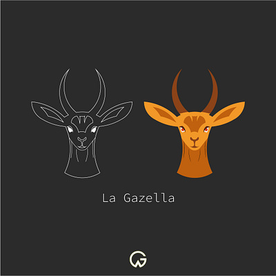 Gazella Project adobe branding business color gazelle golden graphic design illustrator logo outlines print ratio vector wg