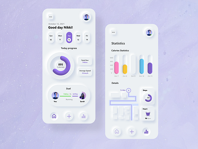 Running App app design fitness neumorphism running ui ux