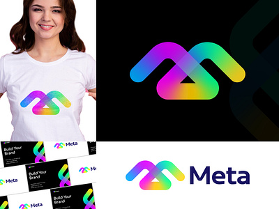 Meta Logo Concept - Gradient Logo brand brand identity branding colorful logo design design gradient logo l o g o d e s i g n lettermark logo mark meta meta icon meta logo metalogo metaverse modern logo design sign vector visual identity