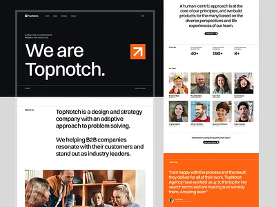 Topnotch - About and Careers page about page agency careers page company concept digital agency landing page portfolio ui web design website